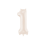 Folienballon XXL Zahl Hellbeige Seidenmatt -hey-Party.de- Folienballons -#Variante_ Zahl 1