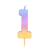 Zahlenkerze in Rainbow Ombre -hey-Party.de- Zahlenkerzen -#Variante_ Zahl 1