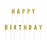 Geburtstagskerzen "Happy Birthday" in Glitzer- Gold -hey-Party.de- Geburtstagskerzen -#Variante_