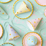 Partyhütchen Pastell mit Sternen -hey-Party.de- Partyhütchen -#Variante_