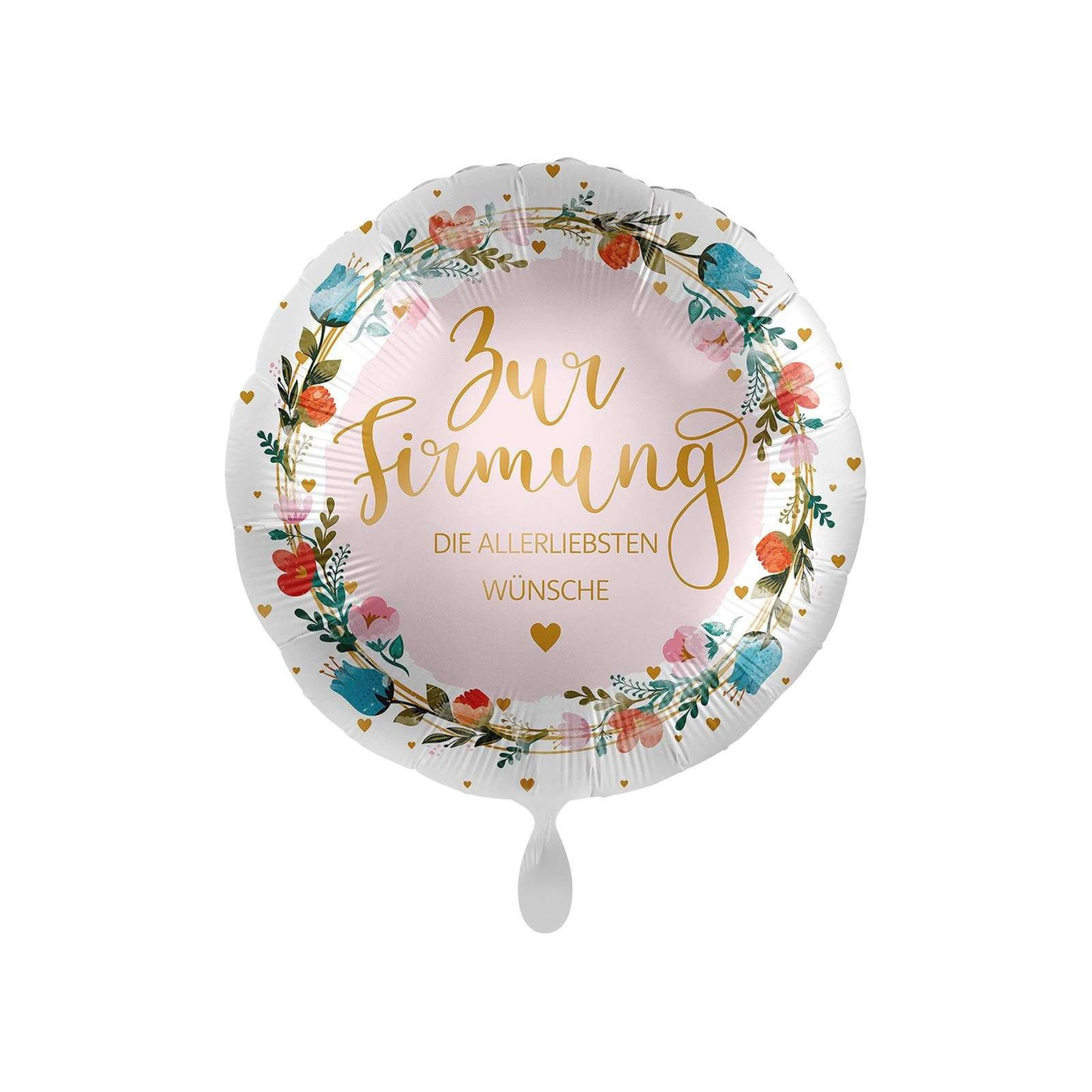 Folienballon rund "Zur Firmung die allerliebsten Wünsche", ca. 35 cm