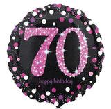 Folienballon „70“ Pink & Schwarz -hey-Party.de- Folienballons -#Variante_