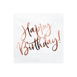 Servietten "Happy Birthday" Weiß & Roségold -hey-Party.de- Servietten -#Variante_