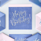 Servietten "Happy Birthday" Blau & Irisierend -hey-Party.de- Servietten -#Variante_