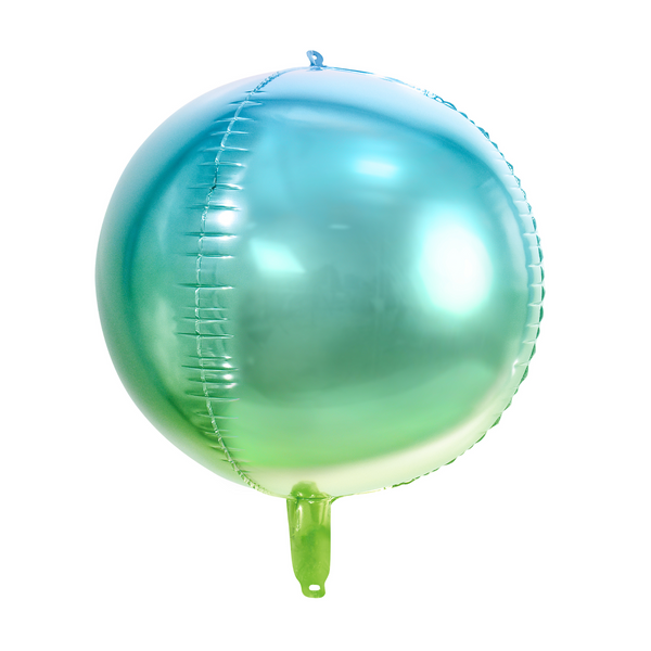 Folienballon Kugel Ombre Blau-Grün