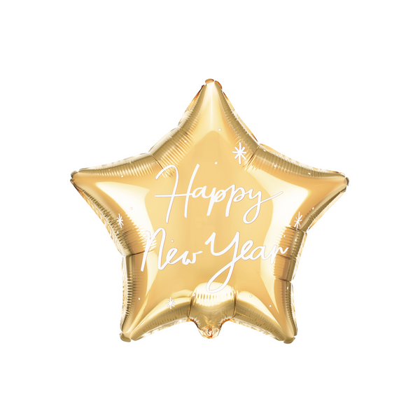 Folienballon Stern "Happy New Year" Gold