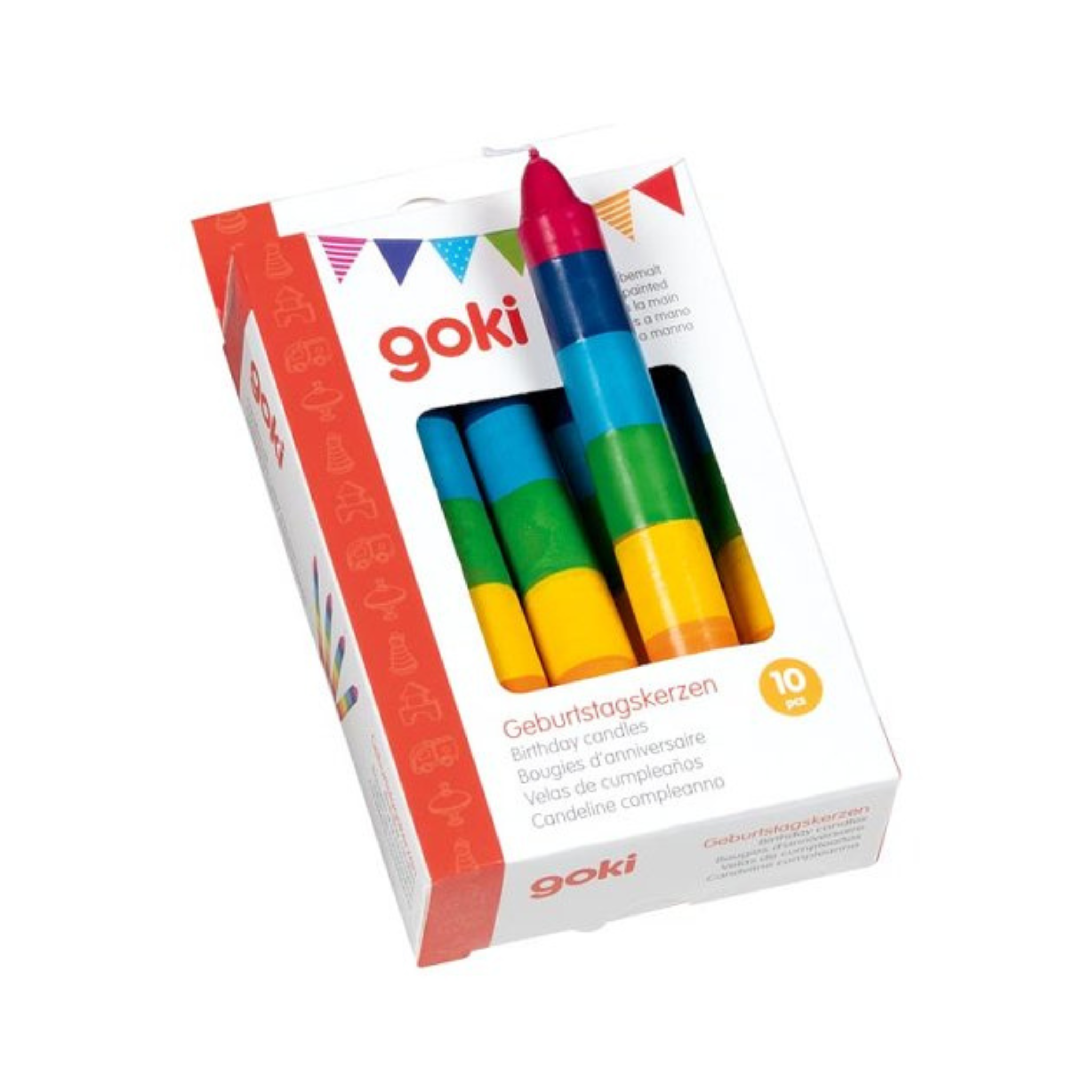 Goki Geburtstagskerzen Bunt gestreift -hey-Party.de- Geburtstagskerzen -#Variante_