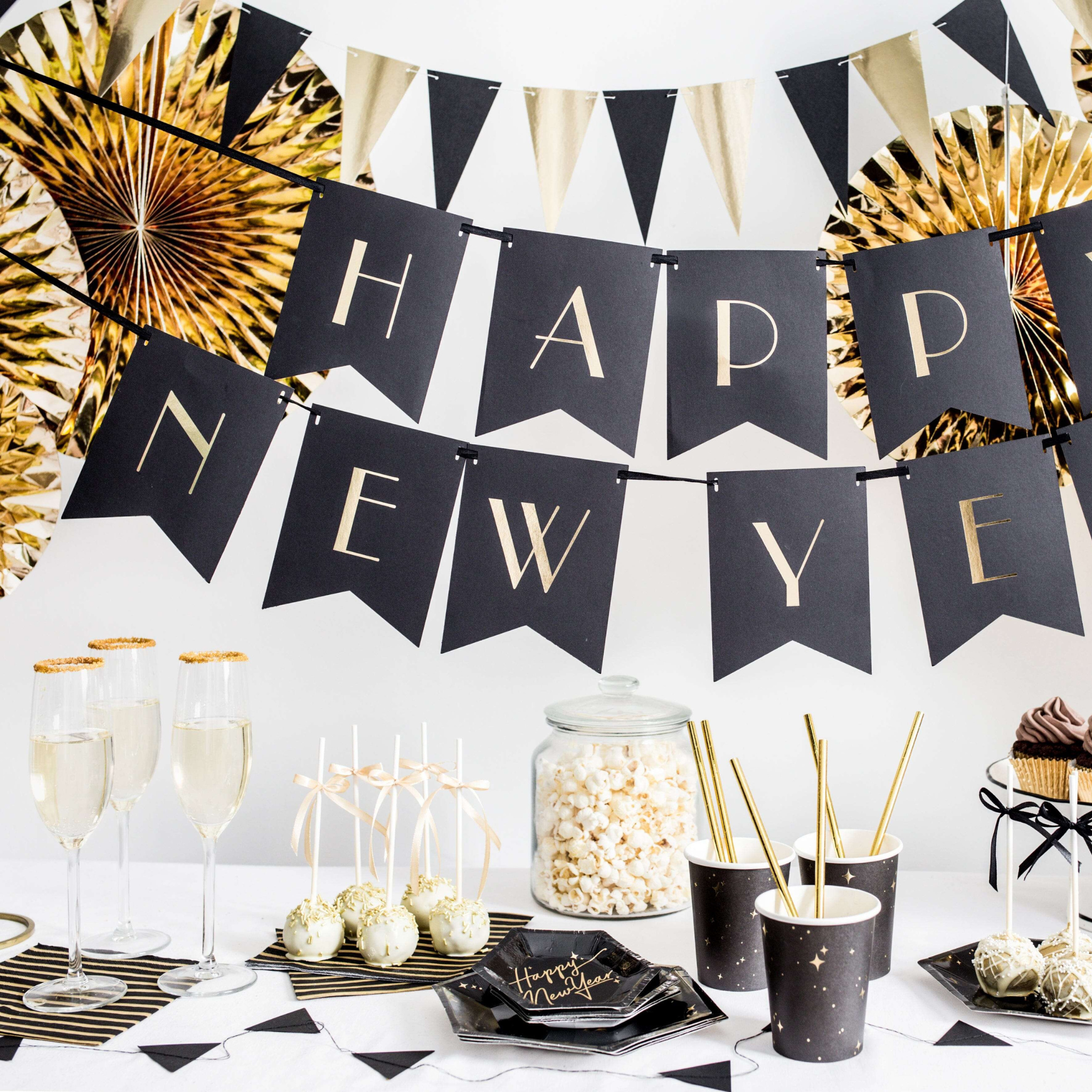 Servietten Streifen Schwarz & Gold -hey-Party.de- Servietten -#Variante_