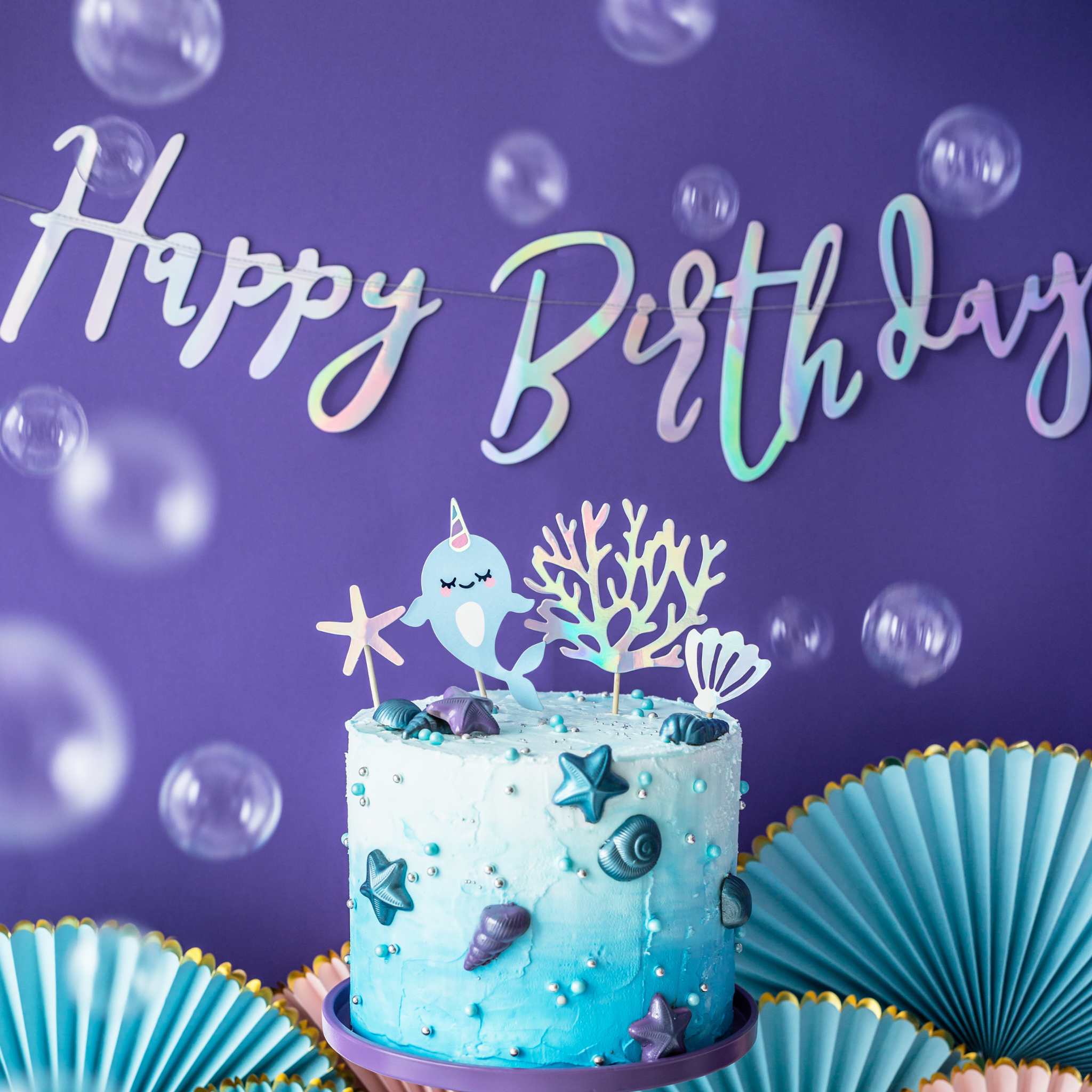 Girlande "Happy Birthday" Irisierend -hey-Party.de- Girlanden -#Variante_