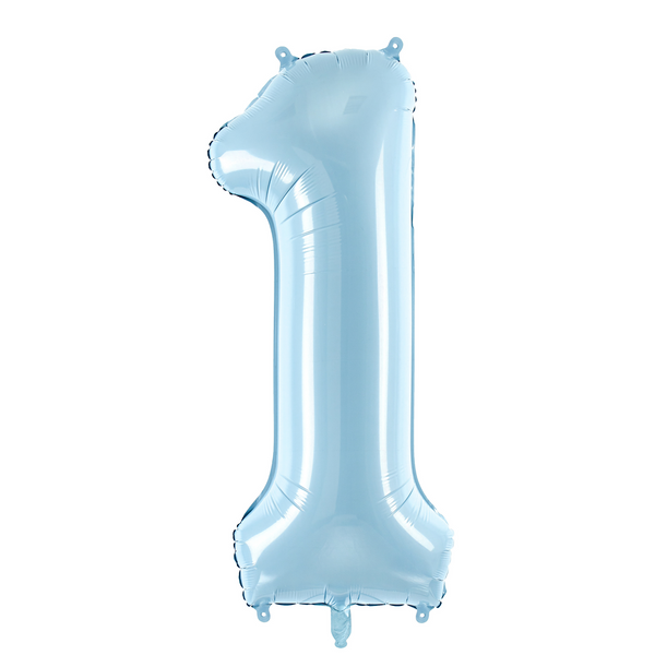 Folienballon XXL Zahl Hellblau