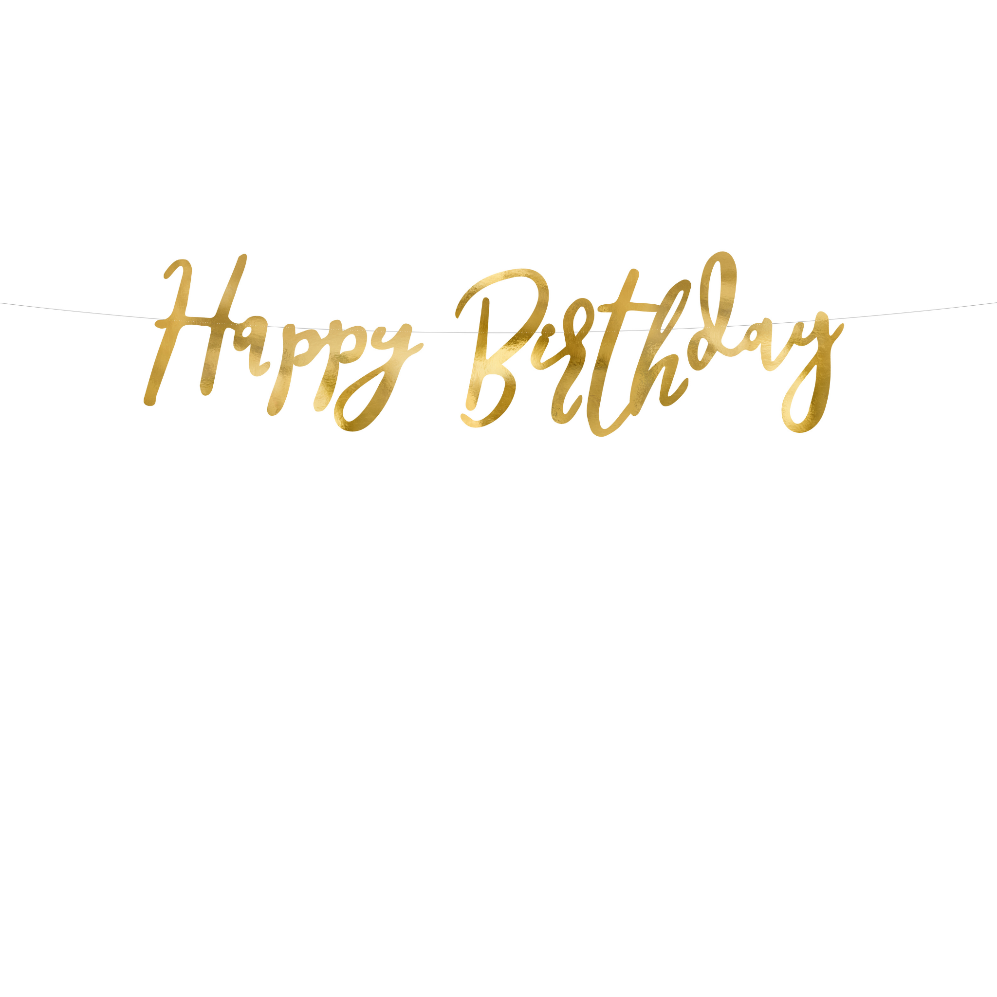 Girlande "Happy Birthday" Gold -hey-Party.de- Girlanden -#Variante_