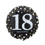 Folienballon „18“, Schwarz & Silber -hey-Party.de- Folienballons -#Variante_