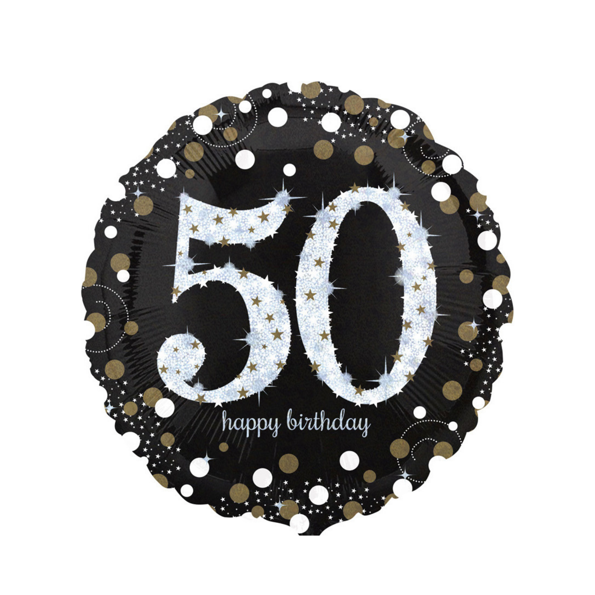 Folienballon „50“, Silber & Schwarz -hey-Party.de- Folienballons -#Variante_