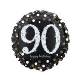 Folienballon „90“ Silber & Schwarz -hey-Party.de- Folienballons -#Variante_