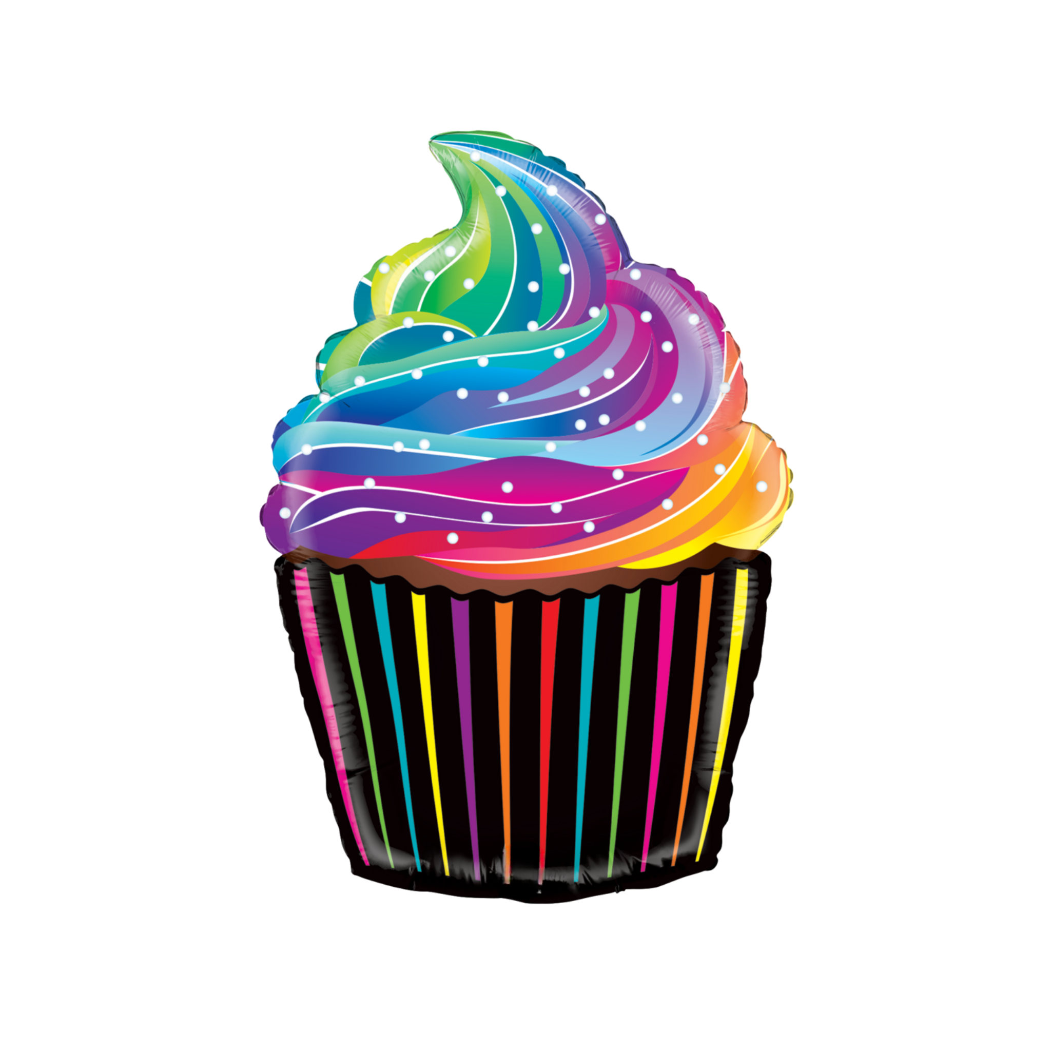 Folienballon Regenbogen Cupcake -hey-Party.de- Folienballons -#Variante_