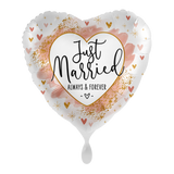 Folienballon Herz "Just married" -hey-Party.de- Folienballons -#Variante_