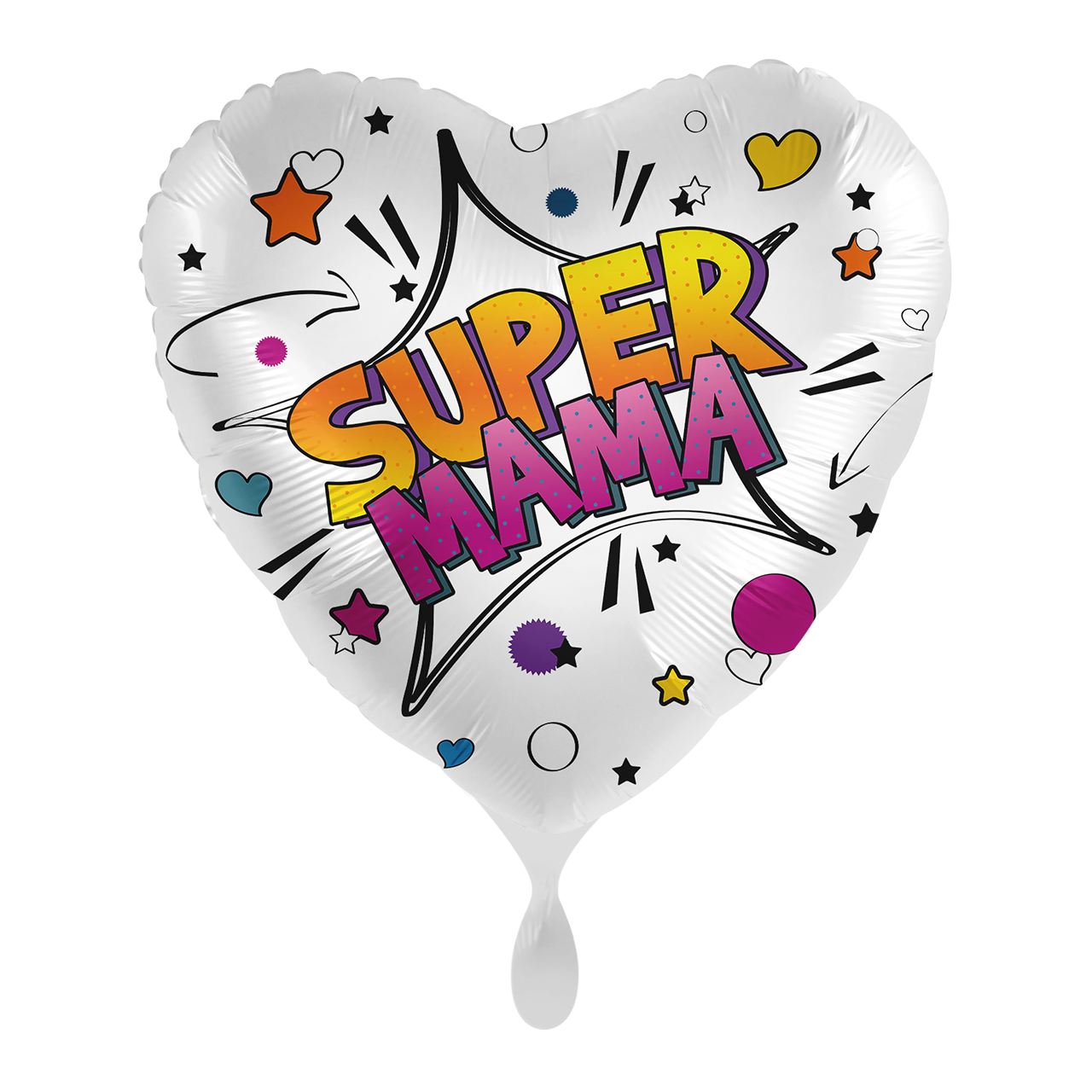 Folienballon Herz "Super Mama" -hey-Party.de- Folienballons -#Variante_