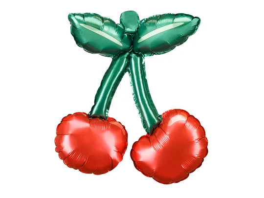 Mini-Folienballons Kirschen, Rot, ca. 28 x 31 cm