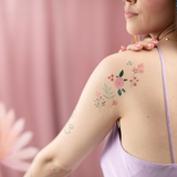 Abwaschbare Tattoos Rosa Blumen -hey-Party.de- Tattoos -#Variante_