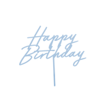 Acryl-Kuchentopper "Happy Birthday" Nebelblau -hey-Party.de- Cupcake- und Kuchen-Topper -#Variante_