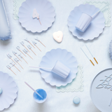 Acryl-Kuchentopper "Happy Birthday" Nebelblau -hey-Party.de- Cupcake- und Kuchen-Topper -#Variante_