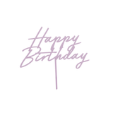 Acryl-Kuchentopper "Happy Birthday" Helllila -hey-Party.de- Cupcake- und Kuchen-Topper -#Variante_
