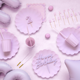 Acryl-Kuchentopper "Happy Birthday" Helllila -hey-Party.de- Cupcake- und Kuchen-Topper -#Variante_
