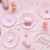 Acryl-Kuchentopper "Happy Birthday" Hellrosa -hey-Party.de- Cupcake- und Kuchen-Topper -#Variante_