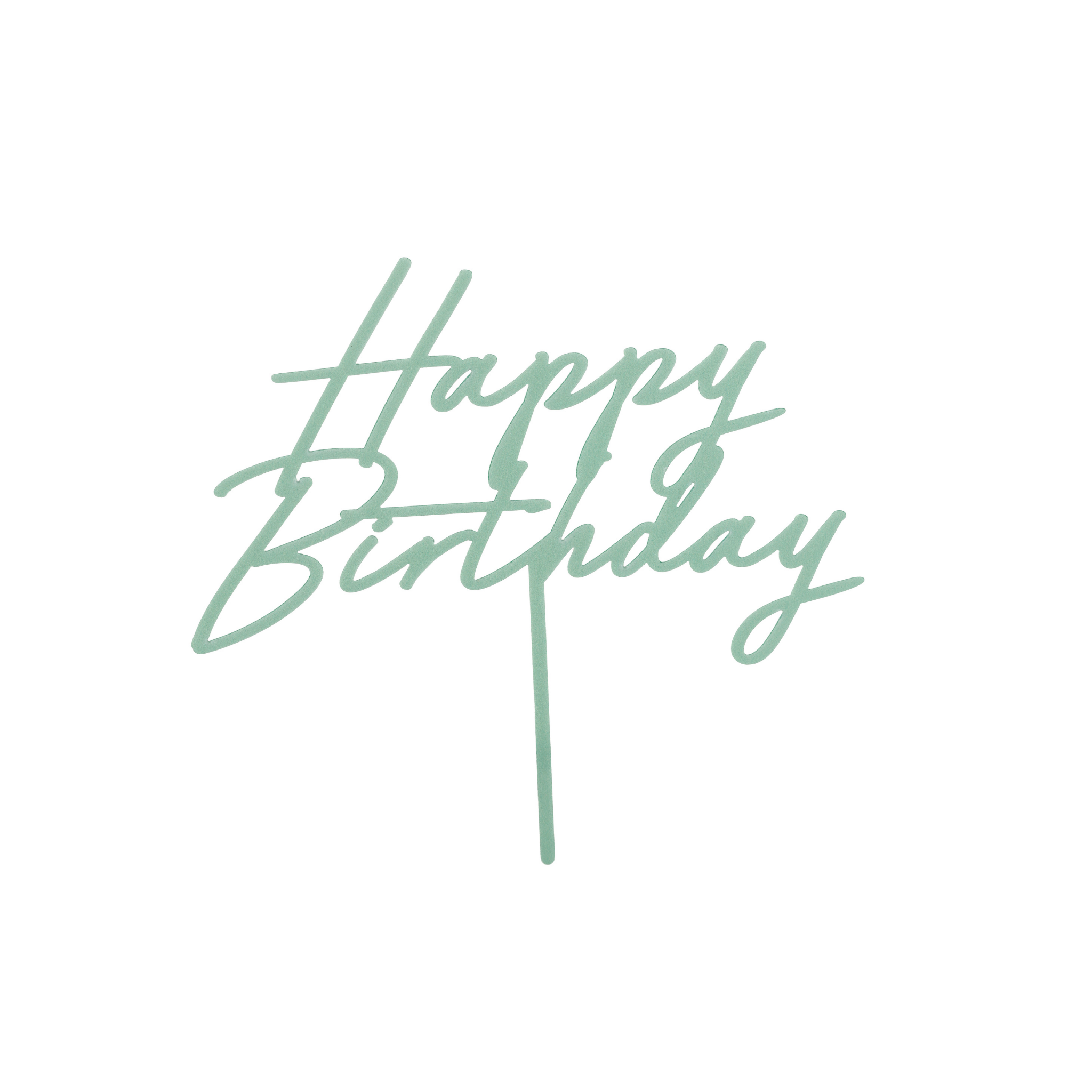 Acryl-Kuchentopper "Happy Birthday" Mintgrün -hey-Party.de- Cupcake- und Kuchen-Topper -#Variante_