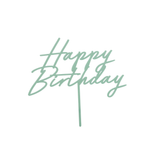 Acryl-Kuchentopper "Happy Birthday" Mintgrün -hey-Party.de- Cupcake- und Kuchen-Topper -#Variante_