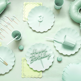 Acryl-Kuchentopper "Happy Birthday" Mintgrün -hey-Party.de- Cupcake- und Kuchen-Topper -#Variante_