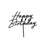 Acryl-Kuchentopper "Happy Birthday" Schwarz -hey-Party.de- Cupcake- und Kuchen-Topper -#Variante_