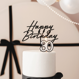 Acryl-Kuchentopper "Happy Birthday" Schwarz -hey-Party.de- Cupcake- und Kuchen-Topper -#Variante_