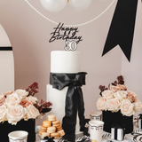 Acryl-Kuchentopper "Happy Birthday" Schwarz -hey-Party.de- Cupcake- und Kuchen-Topper -#Variante_