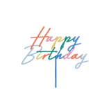 Acryl-Kuchentopper "Happy Birthday" Bunt -hey-Party.de- Cupcake- und Kuchen-Topper -#Variante_