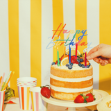 Acryl-Kuchentopper "Happy Birthday" Bunt -hey-Party.de- Cupcake- und Kuchen-Topper -#Variante_