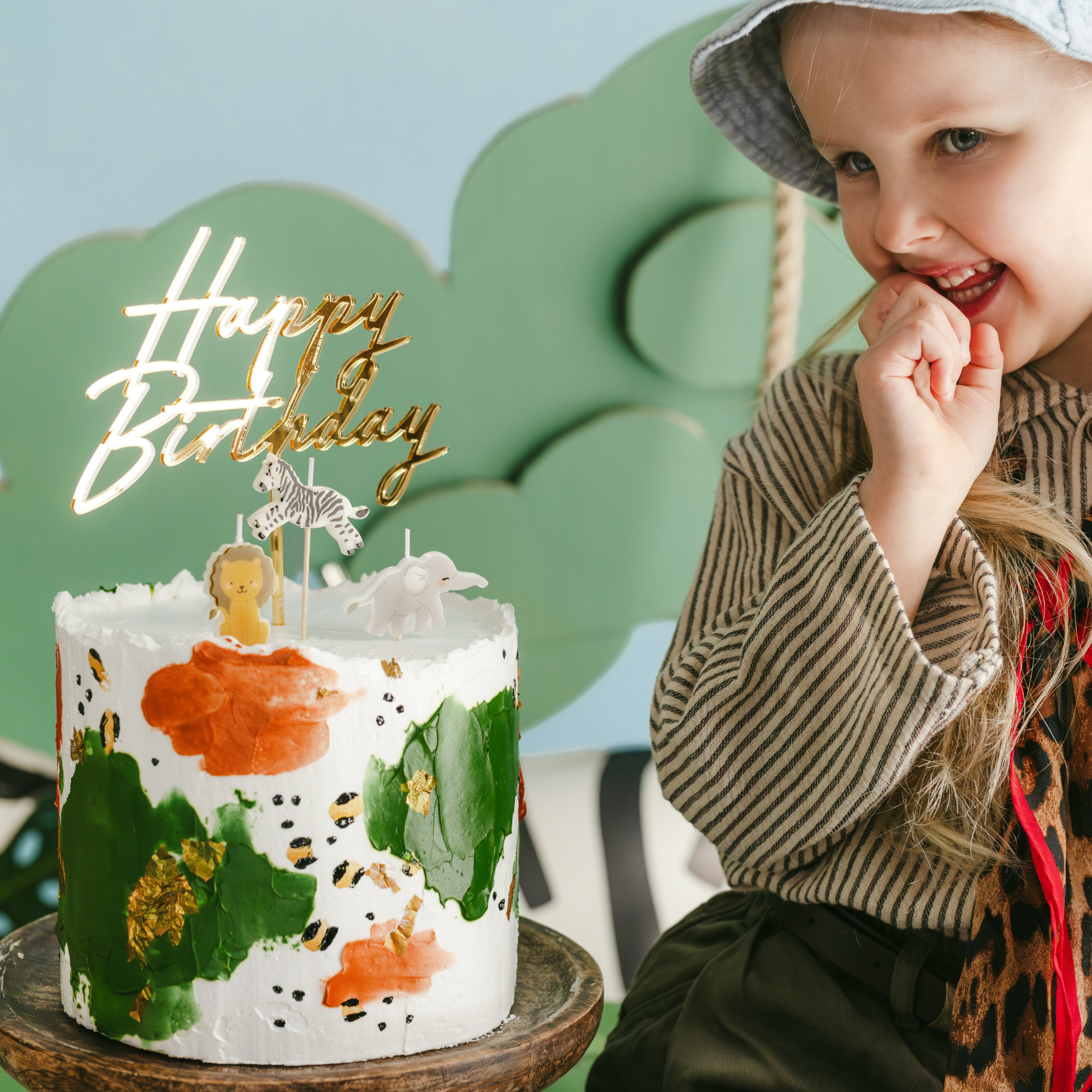Acryl-Kuchentopper "Happy Birthday" Gold -hey-Party.de- Cupcake- und Kuchen-Topper -#Variante_
