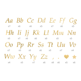 Aufkleber Buchstaben A-Z Gold Kursiv -hey-Party.de- Aufkleber -#Variante_