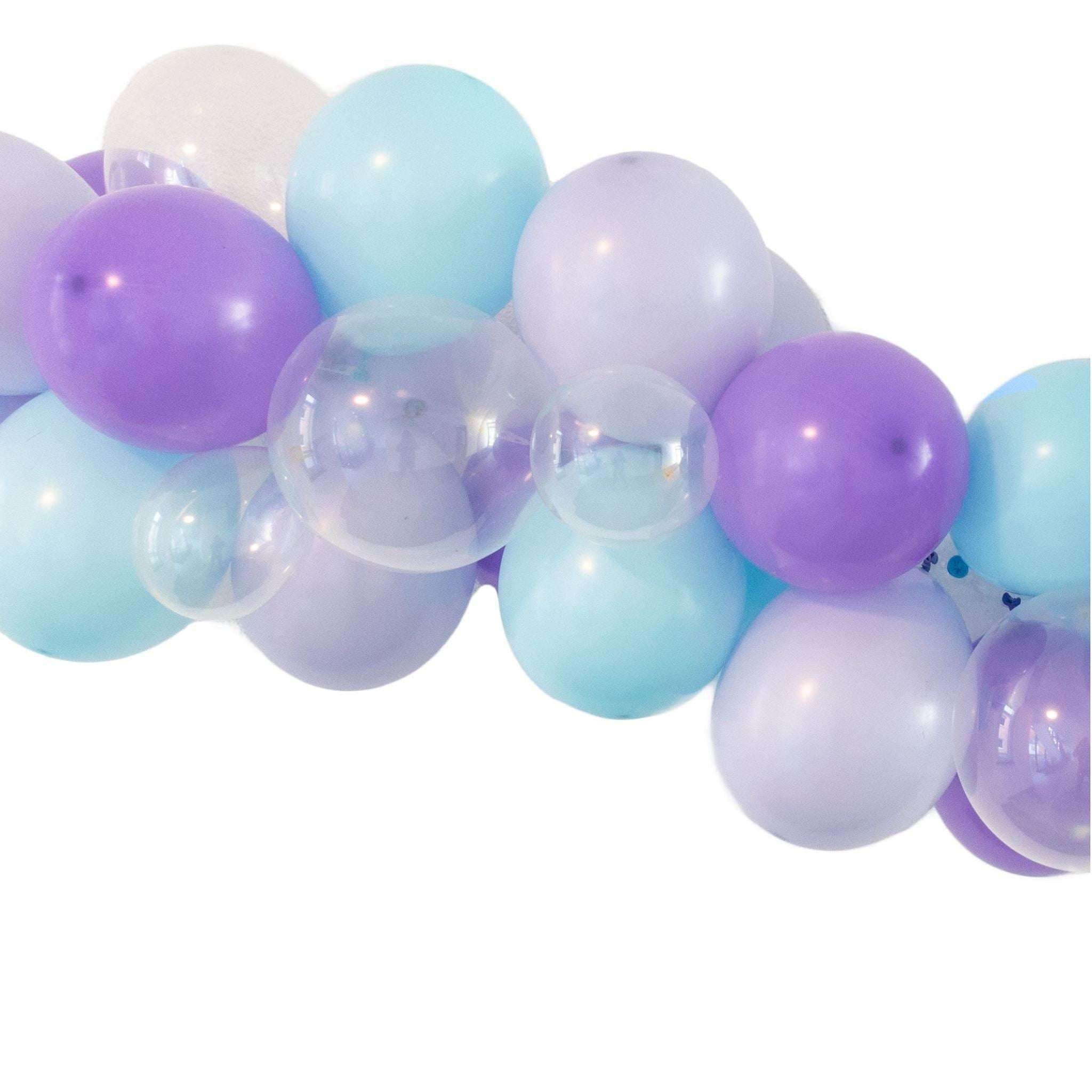 Ballongirlande DIY- Set, Lila-Hellblau-Clear -hey-Party.de- Ballongirlanden -#Variante_