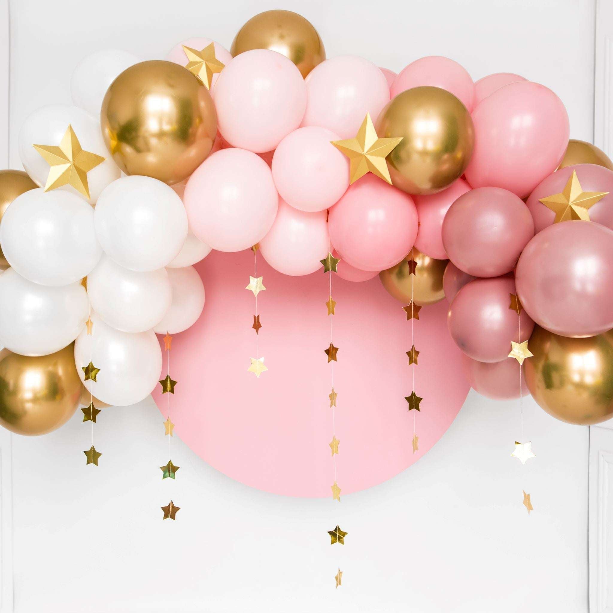 Ballongirlande DIY Set, Rosa-weiß-gold -hey-Party.de- Ballongirlanden -#Variante_