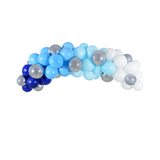 Ballongirlande DIY Set, Blau-Weiß-Silber -hey-Party.de- Ballongirlanden -#Variante_