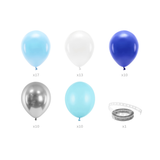 Ballongirlande DIY Set, Blau-Weiß-Silber -hey-Party.de- Ballongirlanden -#Variante_