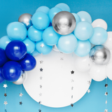 Ballongirlande DIY Set, Blau-Weiß-Silber -hey-Party.de- Ballongirlanden -#Variante_