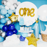 Ballongirlande DIY Set, Blau-Weiß-Silber -hey-Party.de- Ballongirlanden -#Variante_