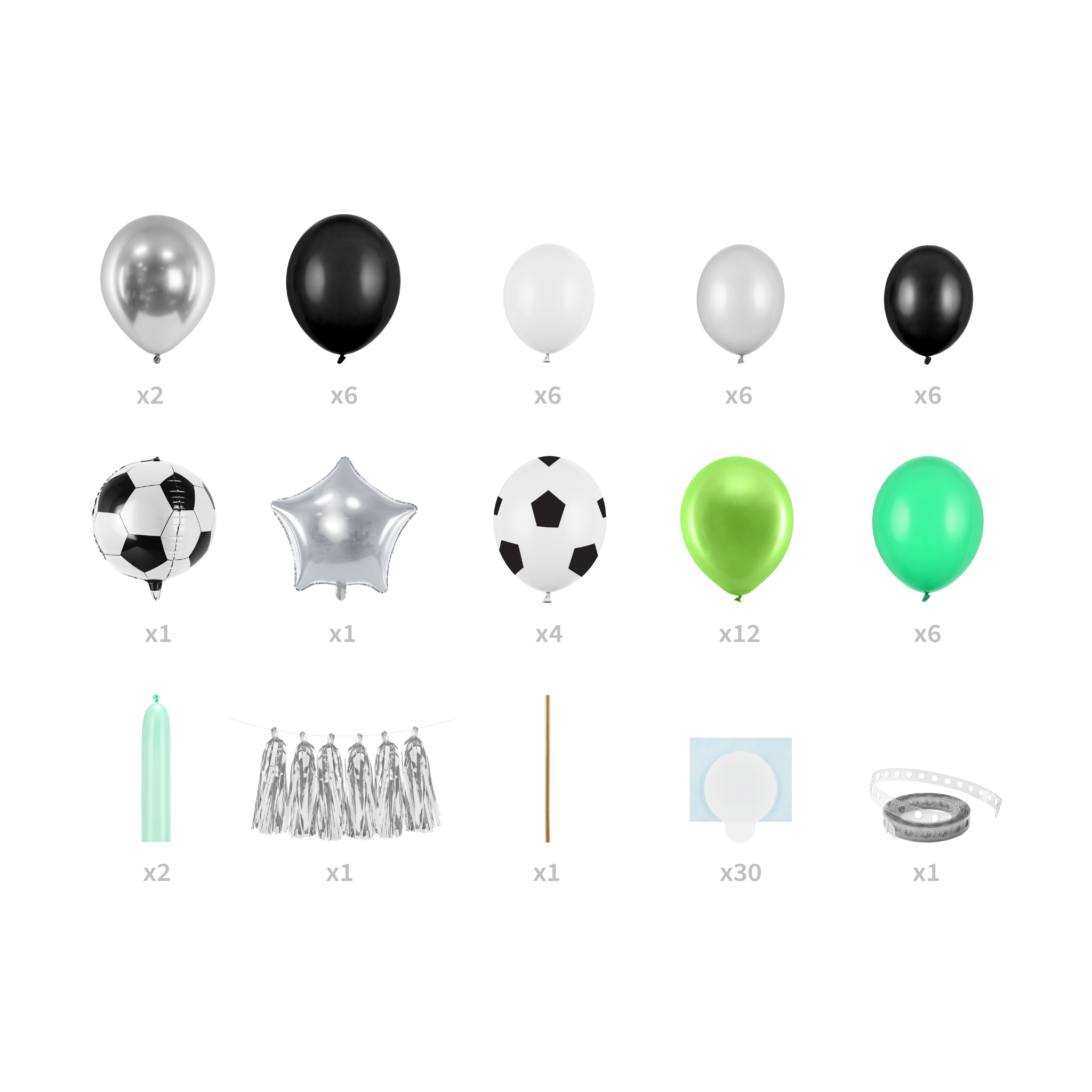 Ballongirlande DIY Set, Fussball -hey-Party.de- Ballongirlanden -#Variante_