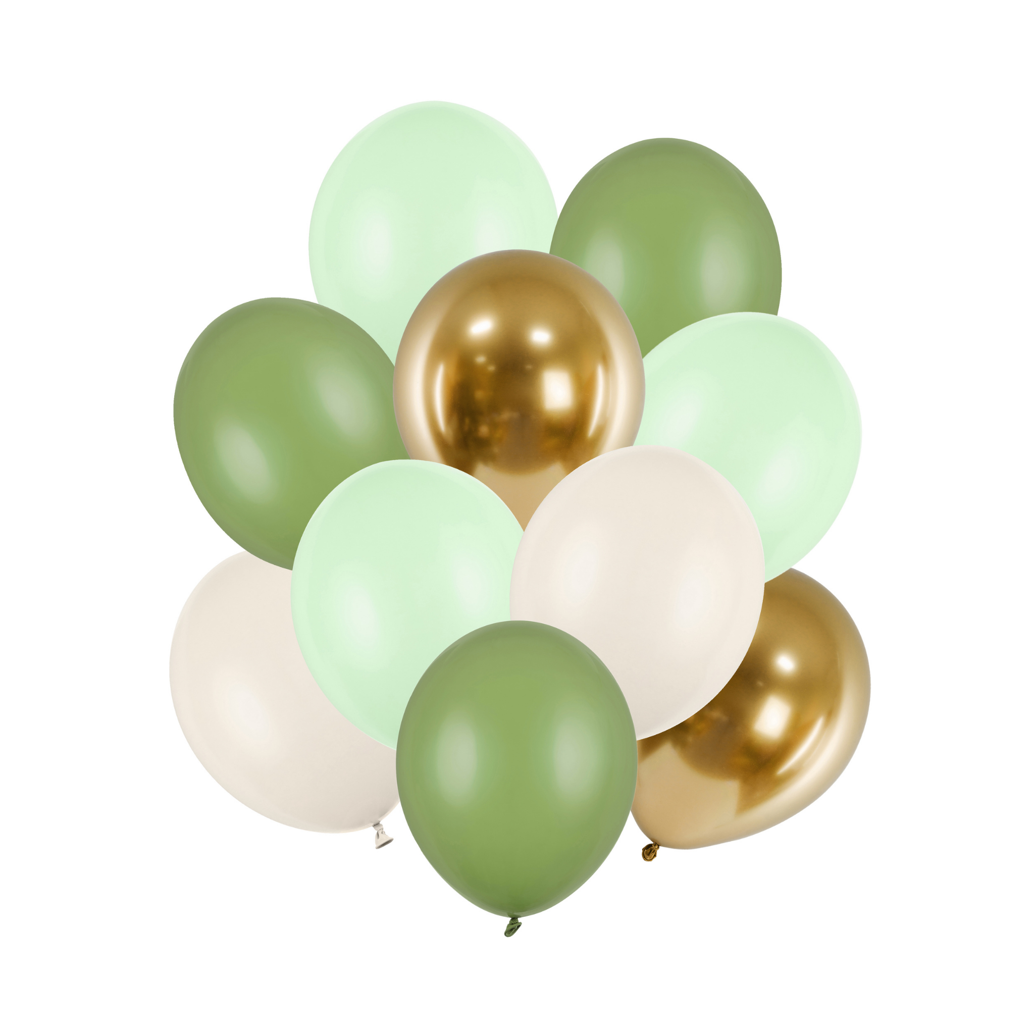 Luftballon-Set Eukalyptus-Mint-Gold-Beige -hey-Party.de- Latexballons -#Variante_