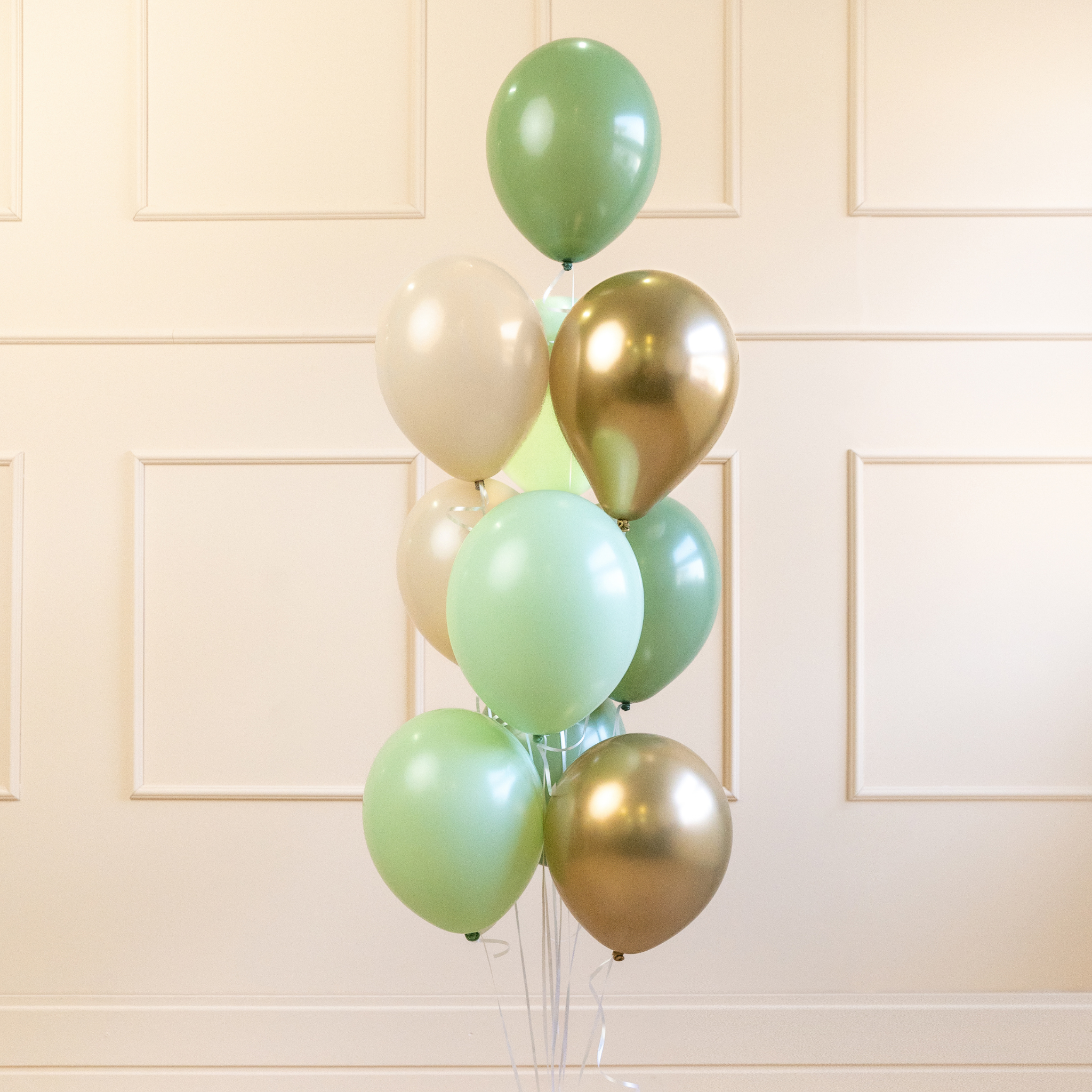 Luftballon-Set Eukalyptus-Mint-Gold-Beige -hey-Party.de- Latexballons -#Variante_