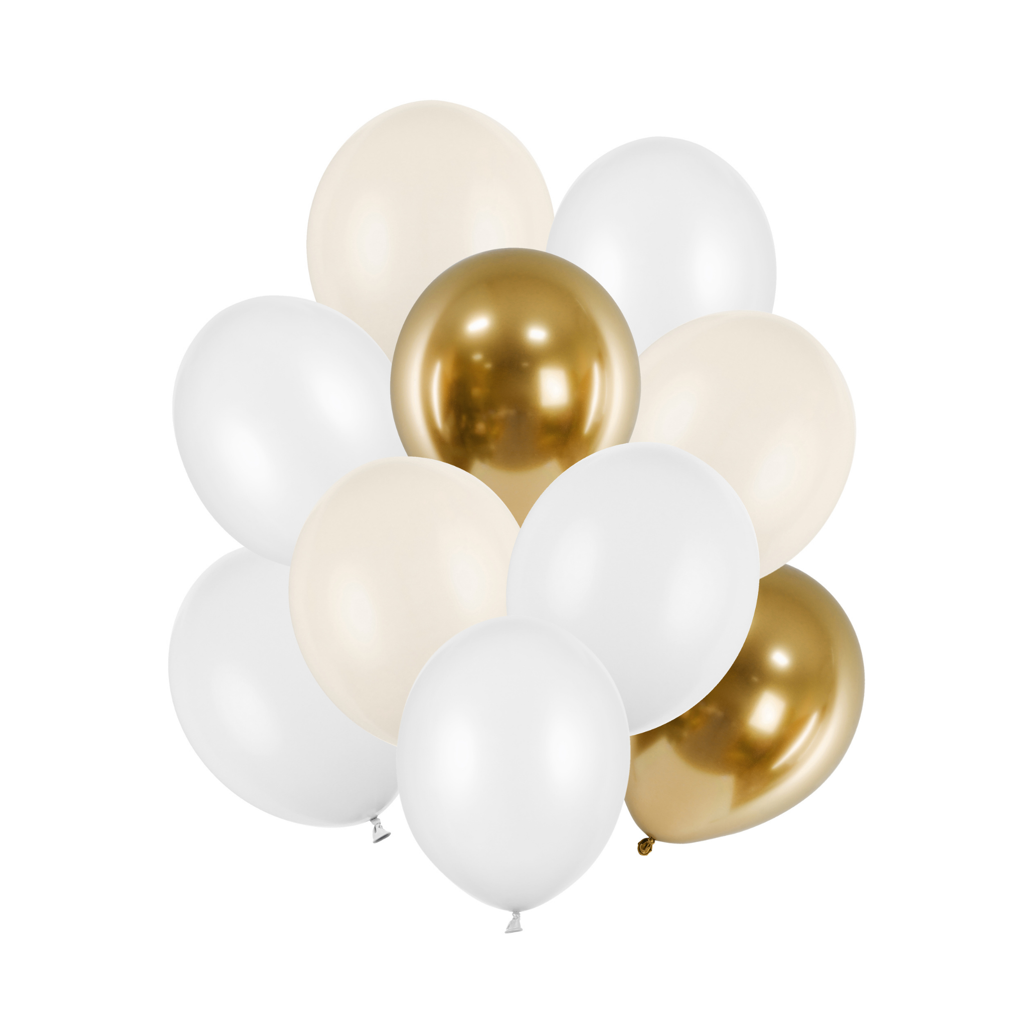 Luftballon-Set Weiß-Gold-Beige -hey-Party.de- Latexballons -#Variante_