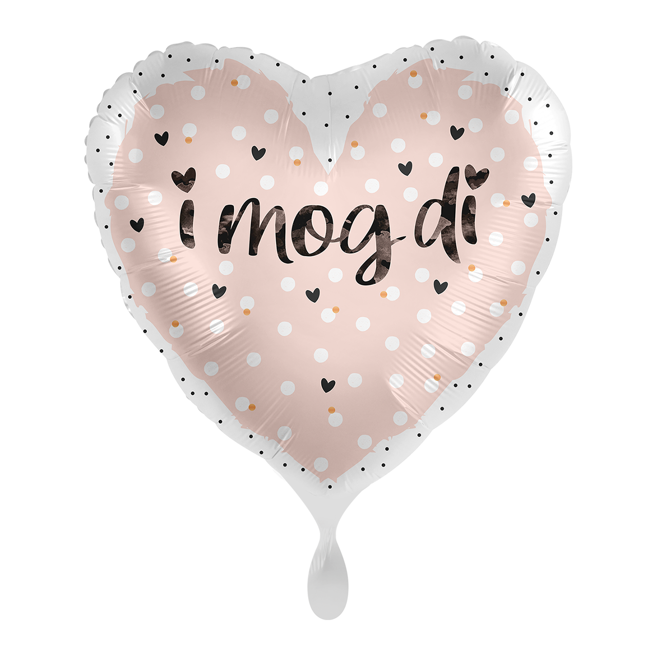 Folienballon Herz "I mog di", Rosa, Ø 43 cm