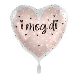 Folienballon Herz "I mog di", Rosa, Ø 43 cm